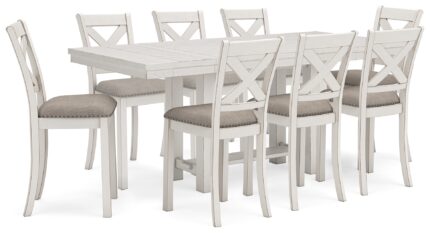 Robbinsdale Counter Height Table and 8 Barstools - Ashley Direct