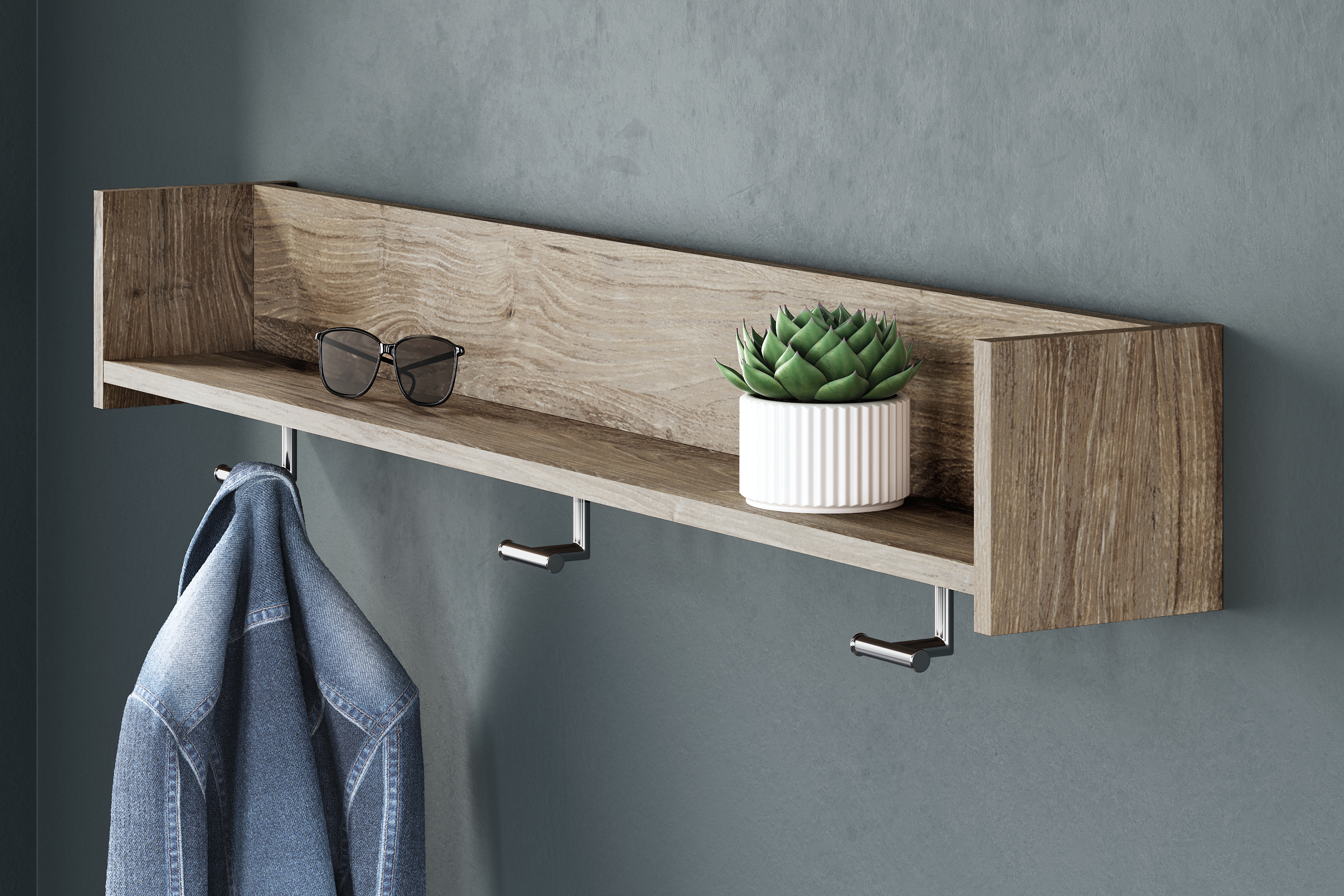 Oliah Wall Mounted Coat Rack with Shelf product image