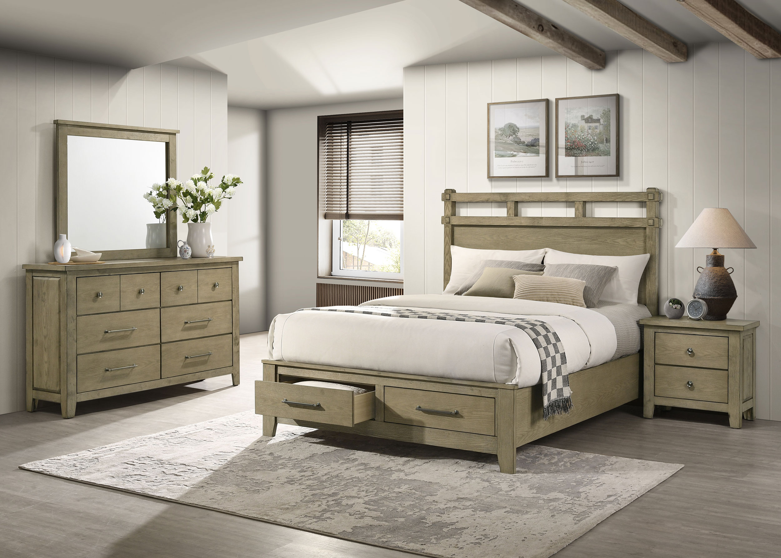 Hazlewood 4-piece Eastern King Bedroom Set Vineyard Oak - Coaster