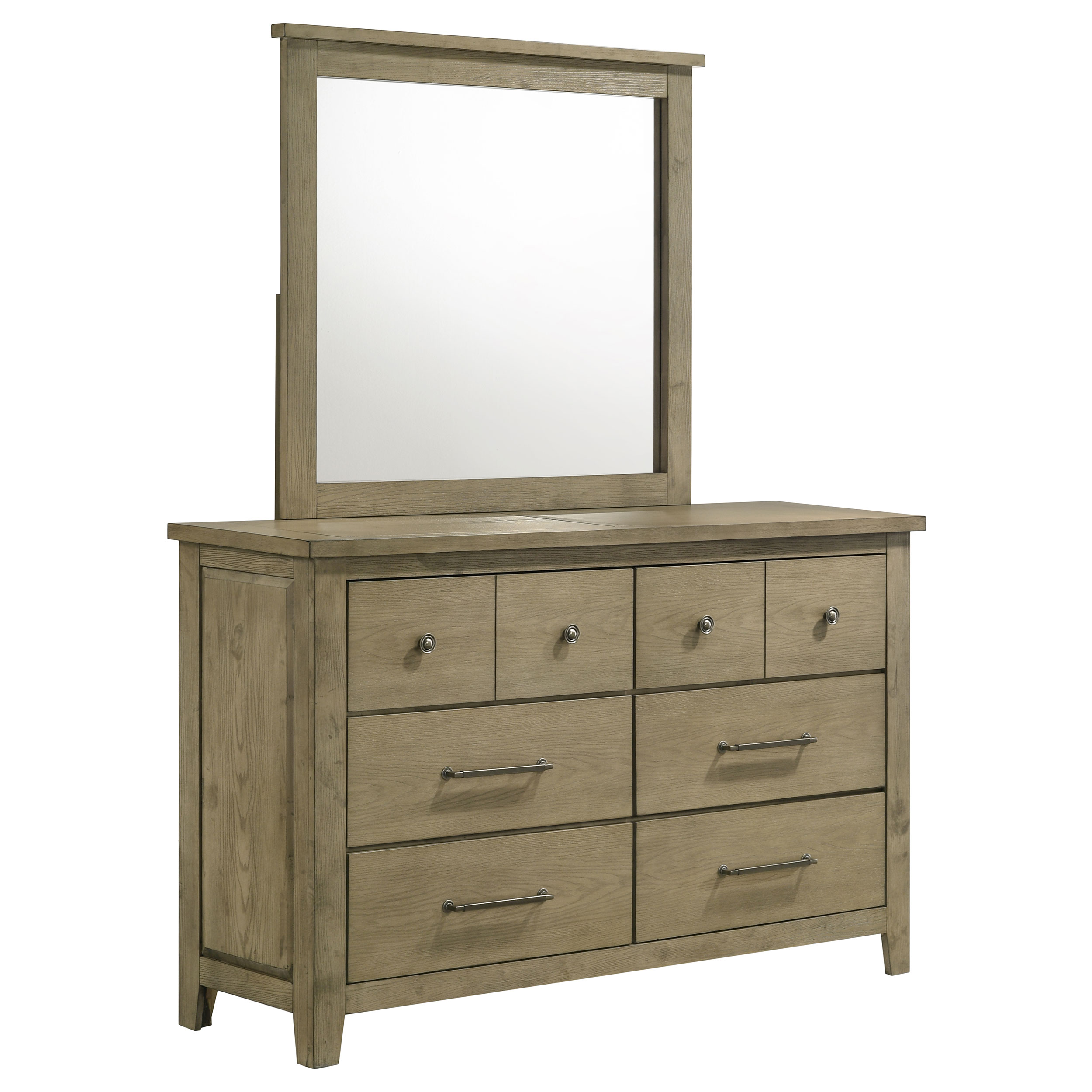 Hazlewood 6-drawer Bedroom Dresser with Mirror Vineyard Oak - Coaster