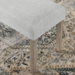 Tabitha Light Oak Finish Dining Bench with Light Gray Fabric product image