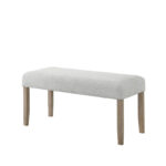 Tabitha Light Oak Finish Dining Bench with Light Gray Fabric product image