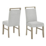 Tabitha Set of 2 Light Oak Finish Dining Side Chairs with Light Gray Fabric product image