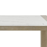 Tabitha 66" Rectangular White Faux Marble Top Dining Table in Light Oak Finish product image