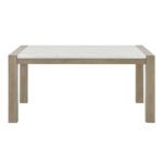Tabitha 66" Rectangular White Faux Marble Top Dining Table in Light Oak Finish product image