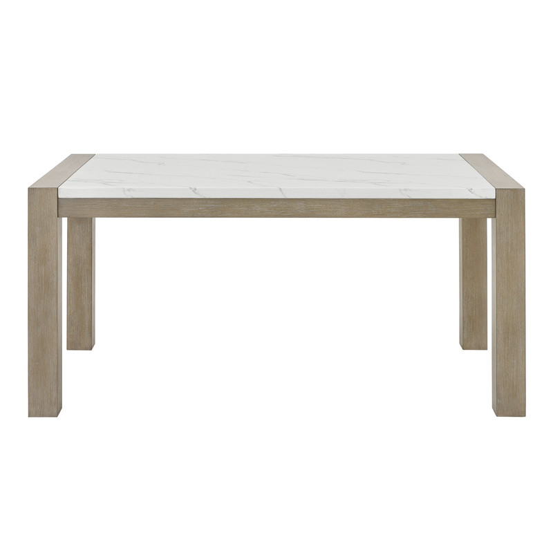 Tabitha 66" Rectangular White Faux Marble Top Dining Table in Light Oak Finish Tabitha 66" Rectangular White Faux Marble Top Dining Table in Light Oak Finish product image