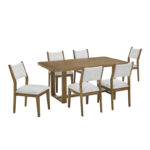 Darla 7Pc 72" Rectangular Walnut Oak Finish Sled Dining Set product image