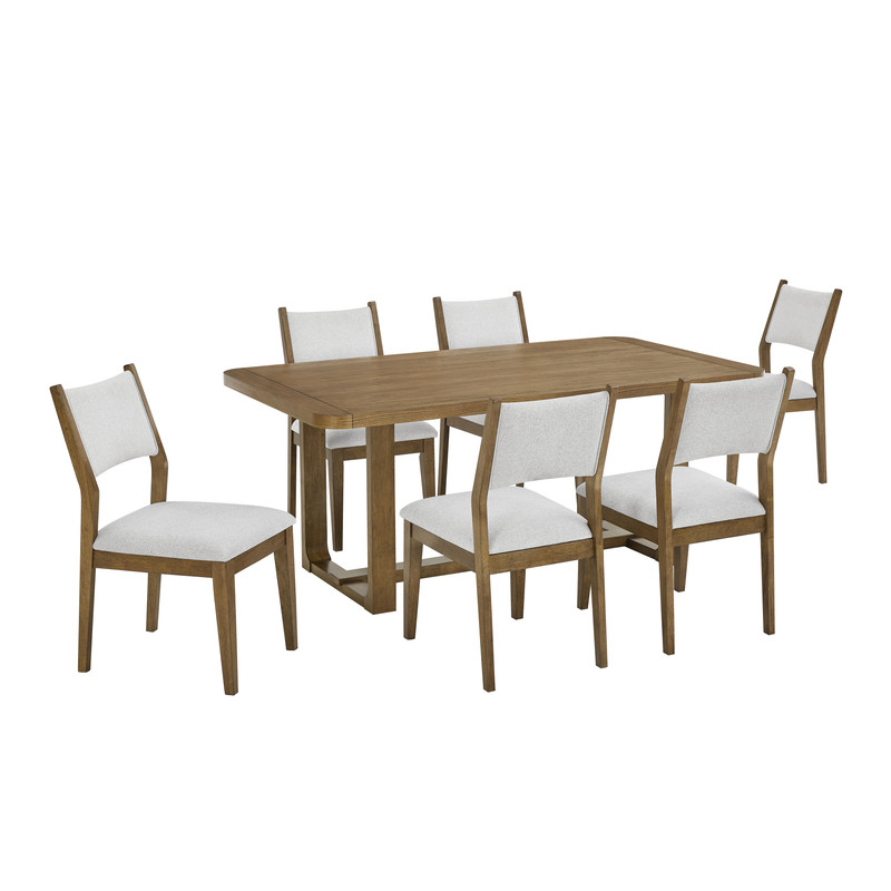 Darla 7Pc 72" Rectangular Walnut Oak Finish Sled Dining Set Darla 7Pc 72" Rectangular Walnut Oak Finish Sled Dining Set product image
