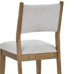 Darla Set of 2 Walnut Oak Dining Side Chairs with Light Gray Fabric product image