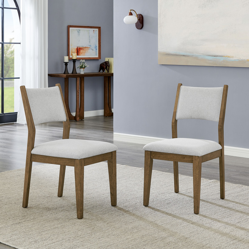 Darla Set of 2 Walnut Oak Dining Side Chairs with Light Gray Fabric Darla Set of 2 Walnut Oak Dining Side Chairs with Light Gray Fabric product image