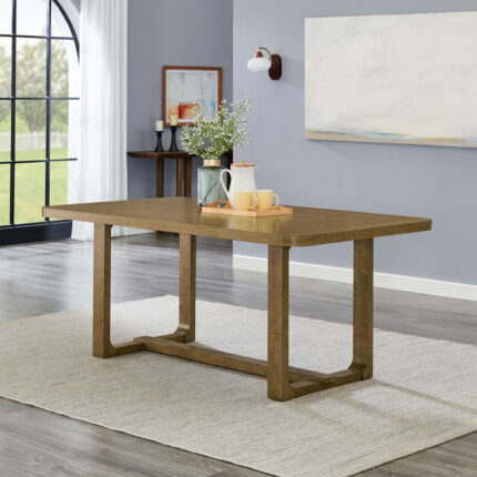 Darla 66" Rectangular Walnut Oak Sled Dining Table product image