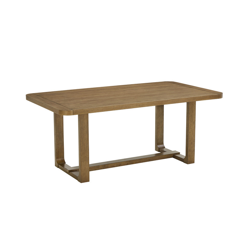 Darla 66" Rectangular Walnut Oak Sled Dining Table Darla 66" Rectangular Walnut Oak Sled Dining Table product image