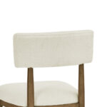 Darla Set of 2 Walnut Oak Dining Side Chairs with Beige Sherpa Fabric product image