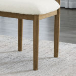 Darla Set of 2 Walnut Oak Dining Side Chairs with Beige Sherpa Fabric product image