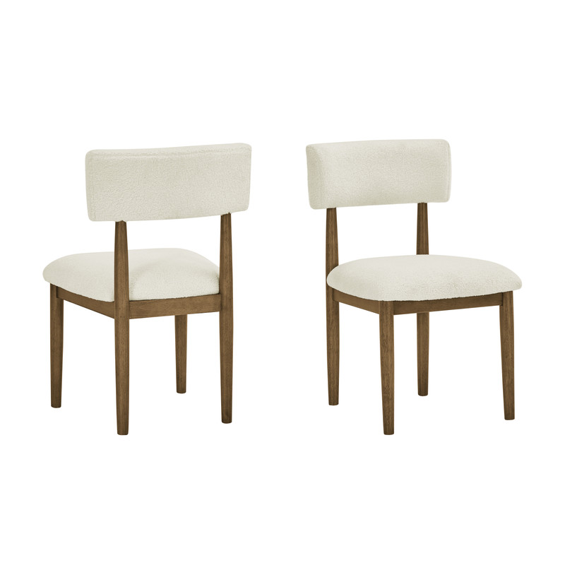 Darla Set of 2 Walnut Oak Dining Side Chairs with Beige Sherpa Fabric Darla Set of 2 Walnut Oak Dining Side Chairs with Beige Sherpa Fabric product image