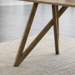 Darla 70" Rectangular Walnut Oak Geometric Cross Base Dining Table product image