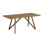 Darla 70" Rectangular Walnut Oak Geometric Cross Base Dining Table product image