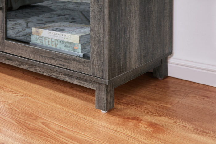 Summit 70"W Gray Walnut Finish TV Stand Console with Fireplace and Heater product image