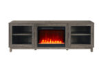 Summit 70"W Gray Walnut Finish TV Stand Console with Fireplace and Heater product image