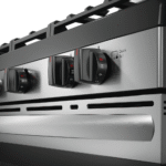 FCRG3052BS Frigidaire 30" Gas Range with 5 knobs close up product image