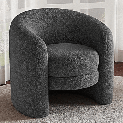 Modern Curved Back Upholstered Accent Chair, Soft Cozy Boucle Fabric By Simply Relax product image