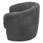 Modern Curved Back Upholstered Accent Chair, Soft Cozy Boucle Fabric By Simply Relax side profile product image