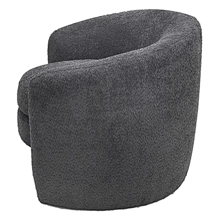 Modern Curved Back Upholstered Accent Chair, Soft Cozy Boucle Fabric By Simply Relax side profile product image