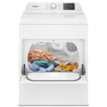 WGD4107SW 7.0 cu. ft. Gas Dryer with Adaptive Dry - Vented Top Load Matching head on open with clothes product image