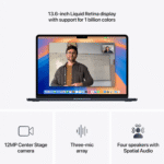 MacBook Air 13-inch Laptop Apple M4 chip Built for Apple Intelligence 16GB Memory 256GB SSD Midnight camera and speaker features product image