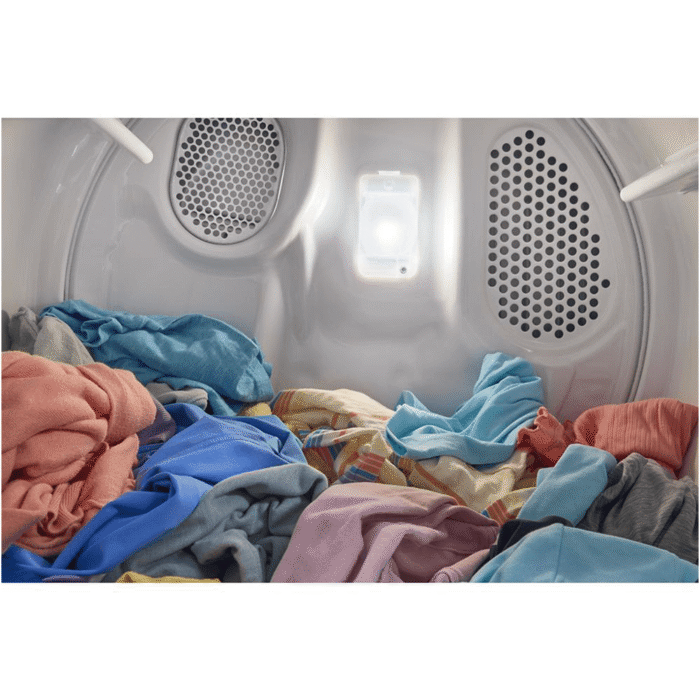 WGD4107SW 7.0 cu. ft. Gas Dryer with Adaptive Dry - Vented Top Load Matching showing light inside product image