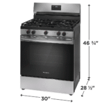 FCRG3052BS Frigidaire 30" Gas Range with 5 burners dimensions product image