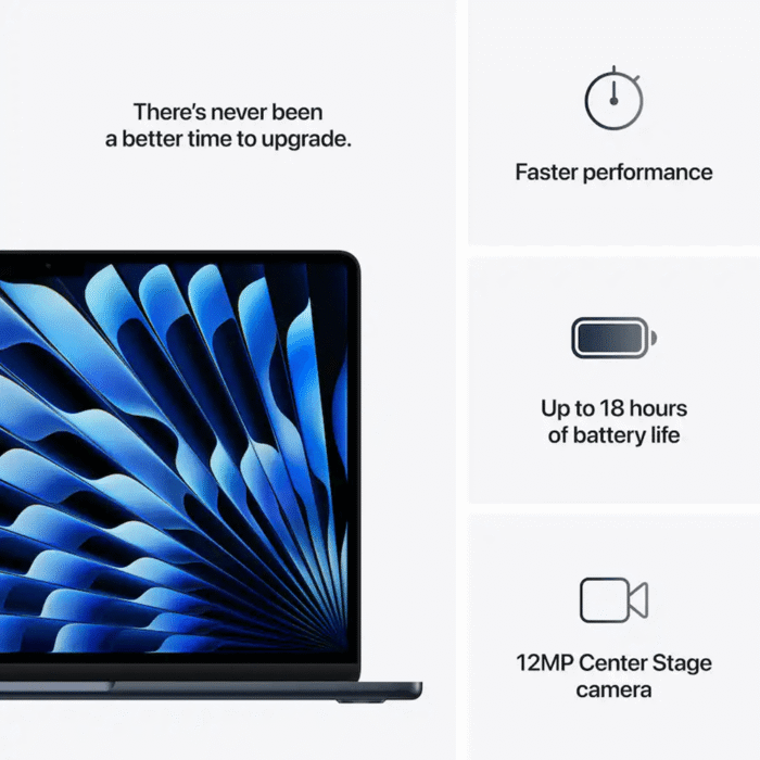 MacBook Air 13-inch Laptop Apple M4 chip Built for Apple Intelligence 16GB Memory 256GB SSD Features product image