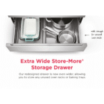 CombinatiFCRG3052BS Frigidaire 30" Gas Range with 5 burners showing extra wide store more storage drawers product image