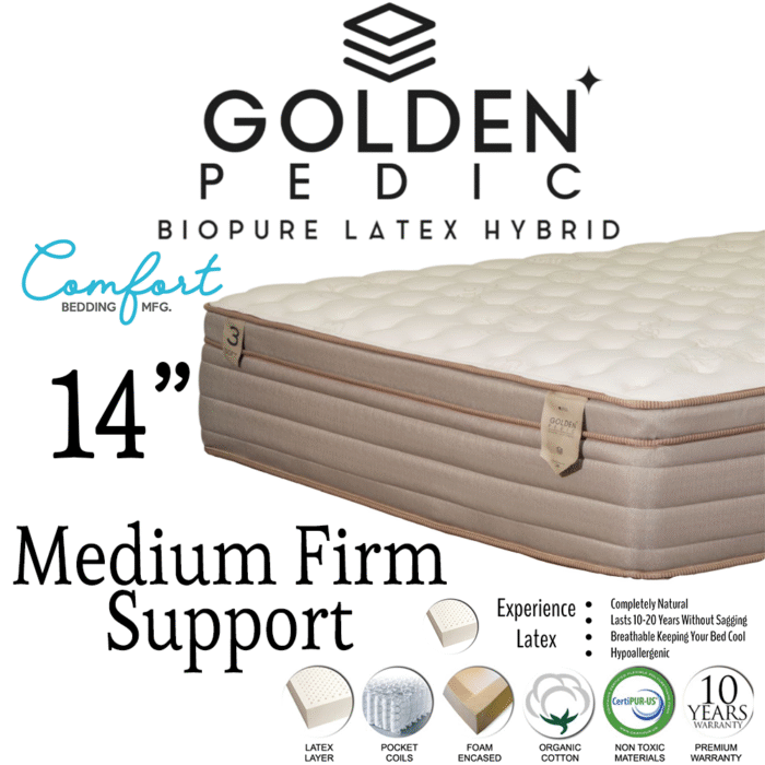 GoldenPedic Organic Cotten Latex Mattress By Comfort Bedding product image