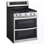 LDGL6924S LG 6.9 cu. ft. Smart Gas Double Oven Freestanding Range with ProBake Convection, Air Fry & Air Sous Vide angled product image