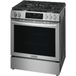 GCFG3059BF Frigidaire 30" Front Control Gas Range with No Preakeat Air Fry, Slow Cook, Steam Bake Air Sous Vide and More! angled product image