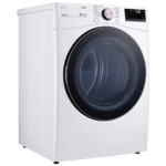 DLGX4001W LG 7.4 cu. ft. Large Capacity Front Load Gas Dryer in White angled product image