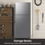 RT70F18LASR Samsung 18 cu. ft. Top Freezer Refrigerator with Ice Maker in Stainless Steel garage ready product image