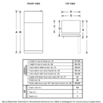GTS18HYNRFS GE® 17.5 Cu. Ft. Top-Freezer Refrigerator dimensions product image