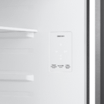 RT70F18LASR Samsung 18 cu. ft. Top Freezer Refrigerator with Ice Maker in Stainless Steel controls close up product image