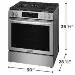GCFG3059BF Frigidaire 30" Front Control Gas Range with No Preakeat Air Fry, Slow Cook, Steam Bake Air Sous Vide and More! dimensions close up product image