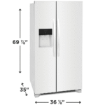 FRSS2623AW Frigidaire 26 Cu. Ft. 36" Standard Depth Side by Side refrigerator dimensions product image